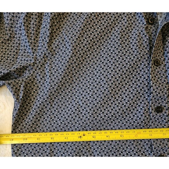 Ben Sherman Shirt Blue Pattern Print Button Down Collar Long Sleeve Medium - Picture 5 of 10
